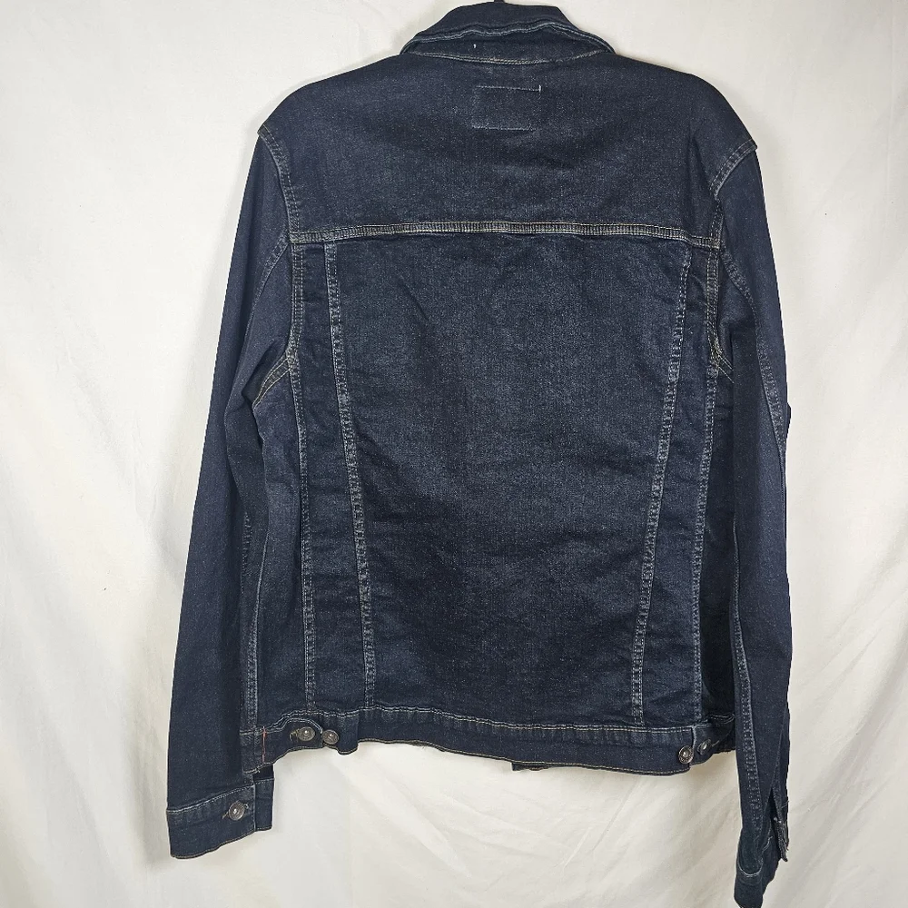 CHAPS Denim‎ Men's Jeans Jacket Size XL Navy Blue stretch - Picture 2 of 10